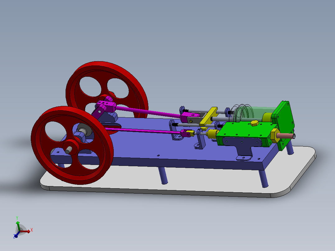 简易卧式蒸汽机主视图