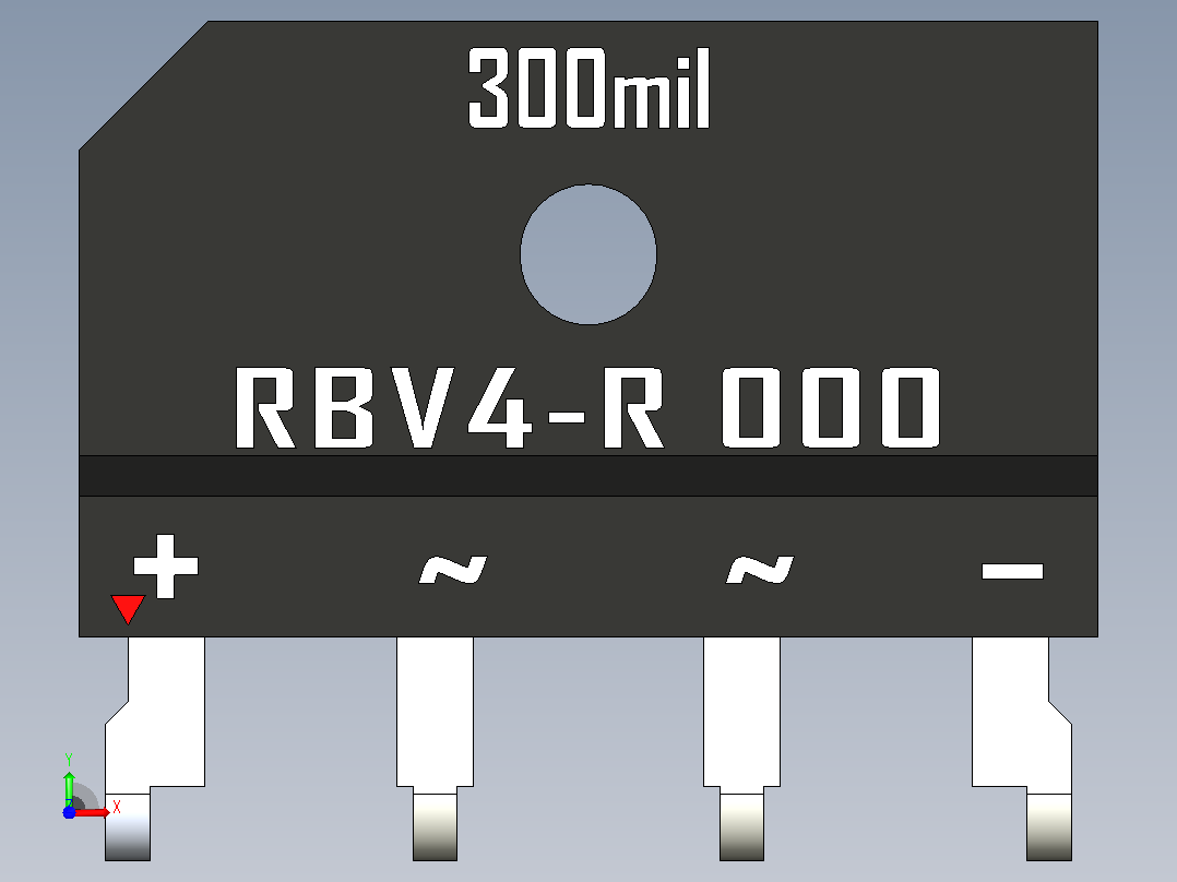 桥式整流器外壳RBV-R前视图