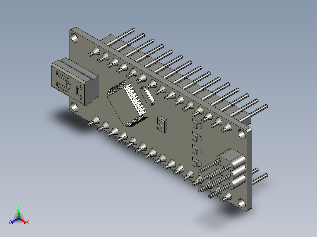 arduino nano 电路板正等轴测图