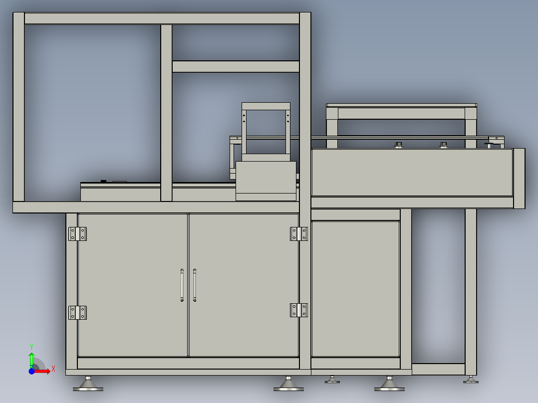 线路板伺服冲孔机（冲料机）3D模型前视图