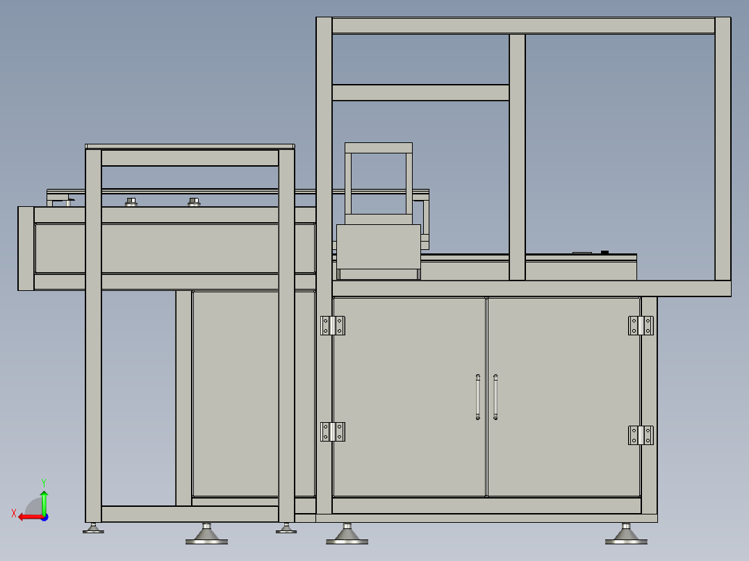 线路板伺服冲孔机（冲料机）3D模型后视图