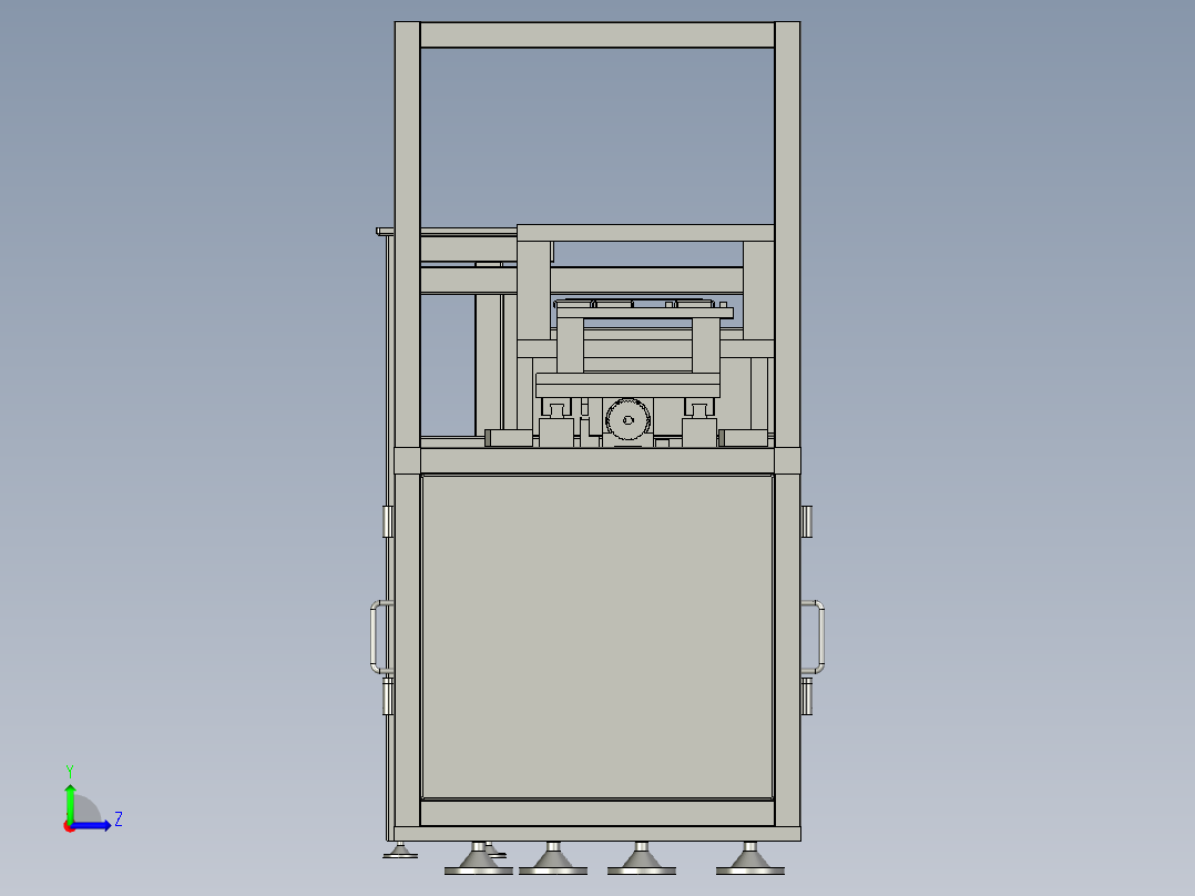 线路板伺服冲孔机（冲料机）3D模型左视图