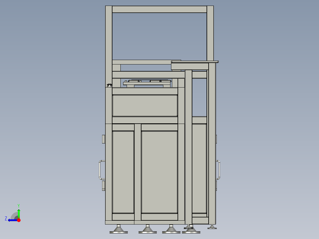 线路板伺服冲孔机（冲料机）3D模型右视图
