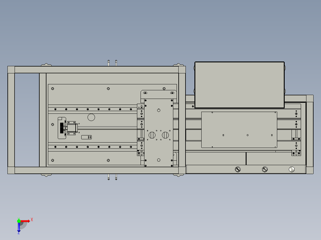 线路板伺服冲孔机（冲料机）3D模型俯视图