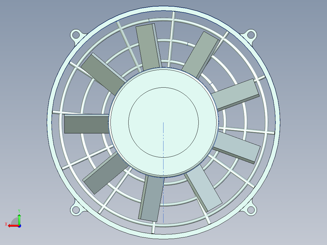 散热器风扇后视图