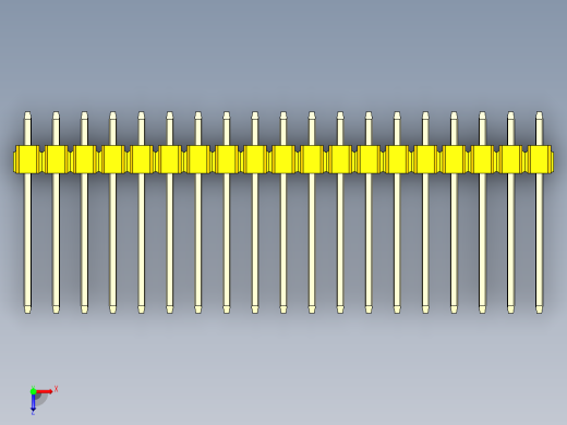 彩色公头100mil（2.54mm）系列-DS1021_yellow_1x19p_100mil_Type5_rev1.0俯视缩略图