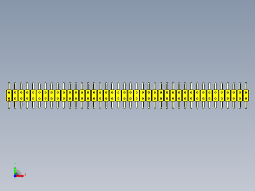 彩色公排针 100mil 2.54mm 系列-DS1022_yellow_80p_100mil_TypeSMT_rev1.0前视缩略图