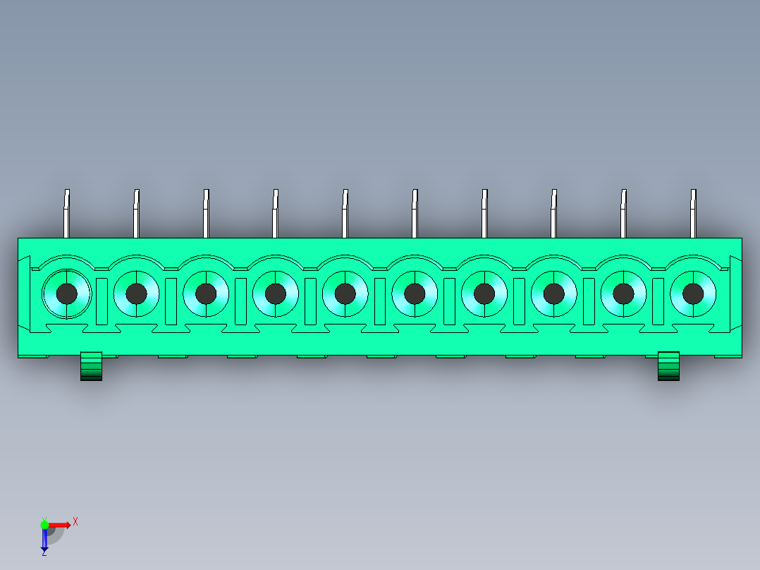 DEGSON 2EDG 系列 5.0mm 可插拔接线端子组-2EDGA-5.0-10P-14-00AH俯视图