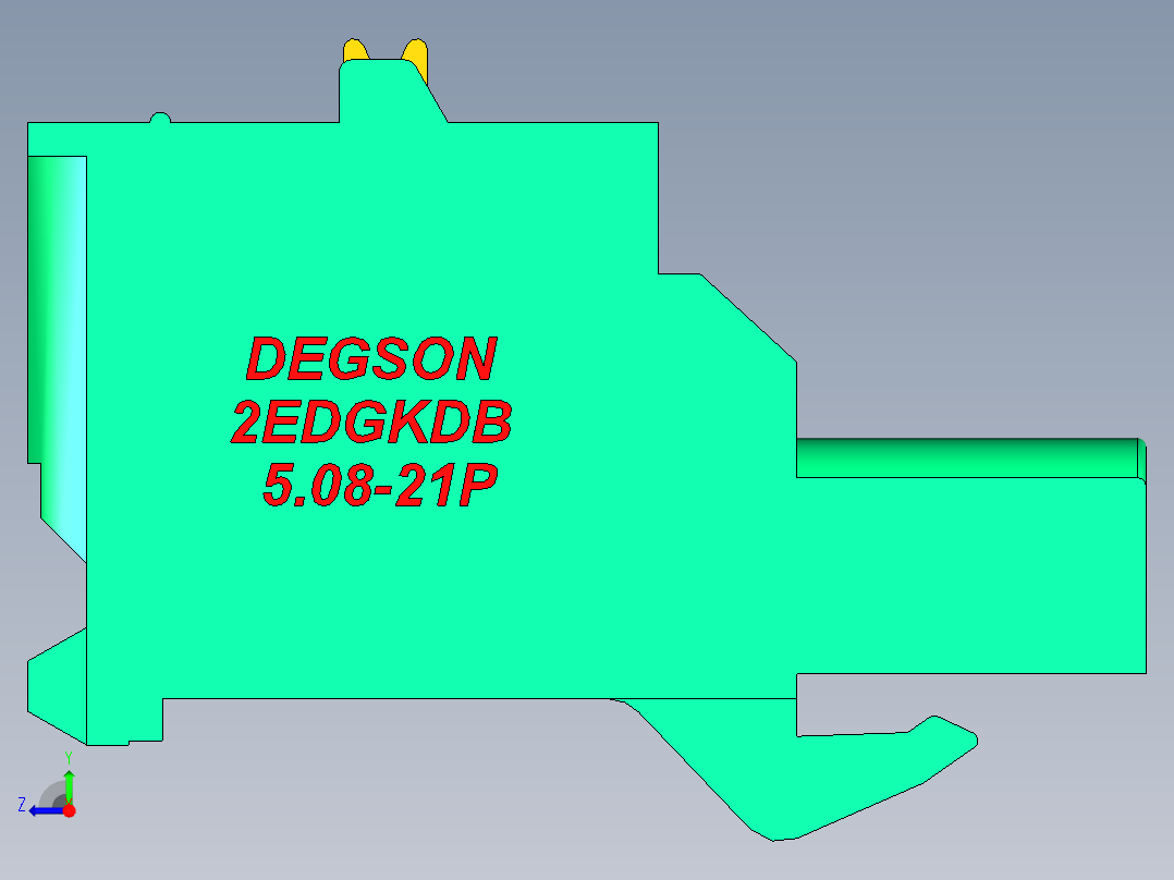 DEGSON 2EDG 系列 5.08mm 可插拔接线端子组-2EDGKDB-5.08-21P-14-00AH右视图