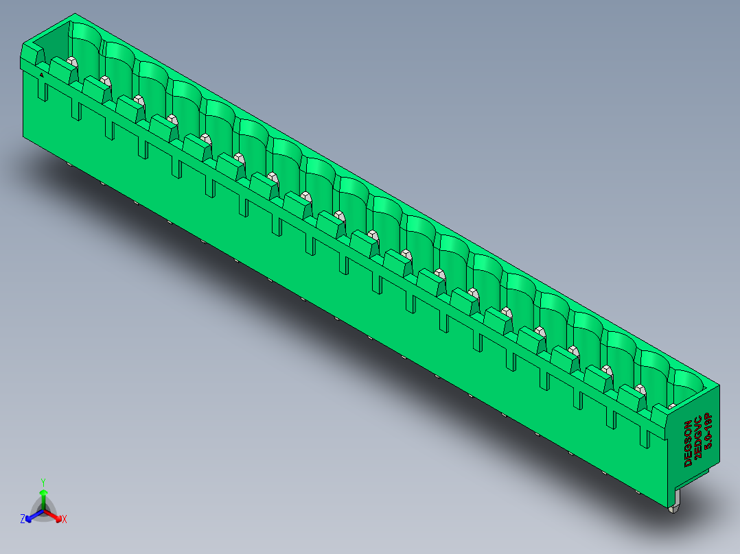 DEGSON 2EDG 系列 5.0mm 可插拔接线端子组-2EDGVC-5.0-19P-14-00AH主视图