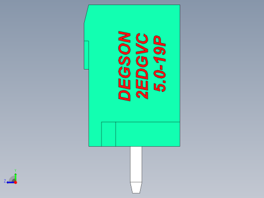 DEGSON 2EDG 系列 5.0mm 可插拔接线端子组-2EDGVC-5.0-19P-14-00AH右视缩略图