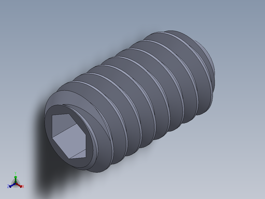 UNC 平头紧定螺钉-UNC SET SCREW 3-48 x 0.187.SLDPRT正等轴测图