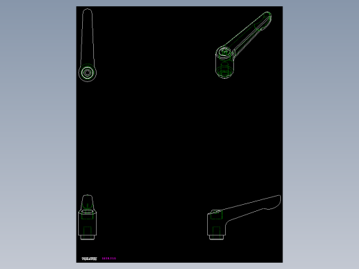 調整式把手(鋅合金)1058-2D多系列多零件图纸模型