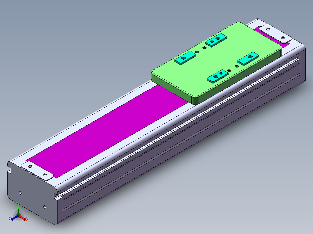 MTH丝杆半封闭模组MTH6M辅助轴正等轴测图