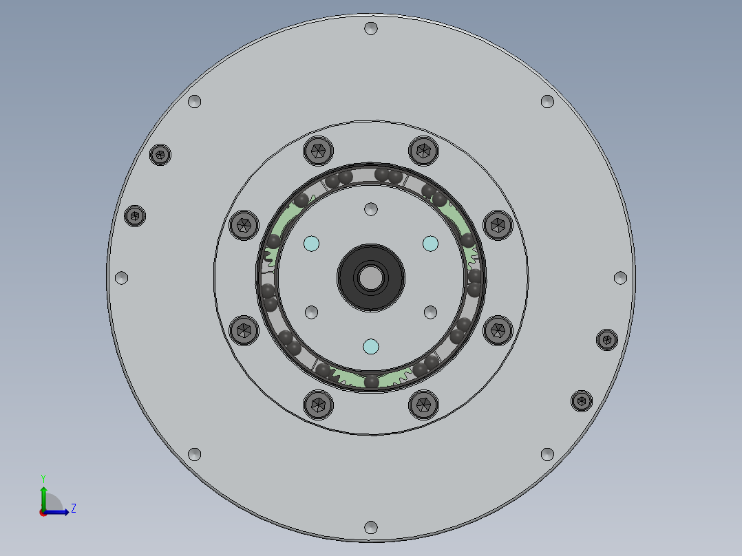 外转子无框减速电机左视图
