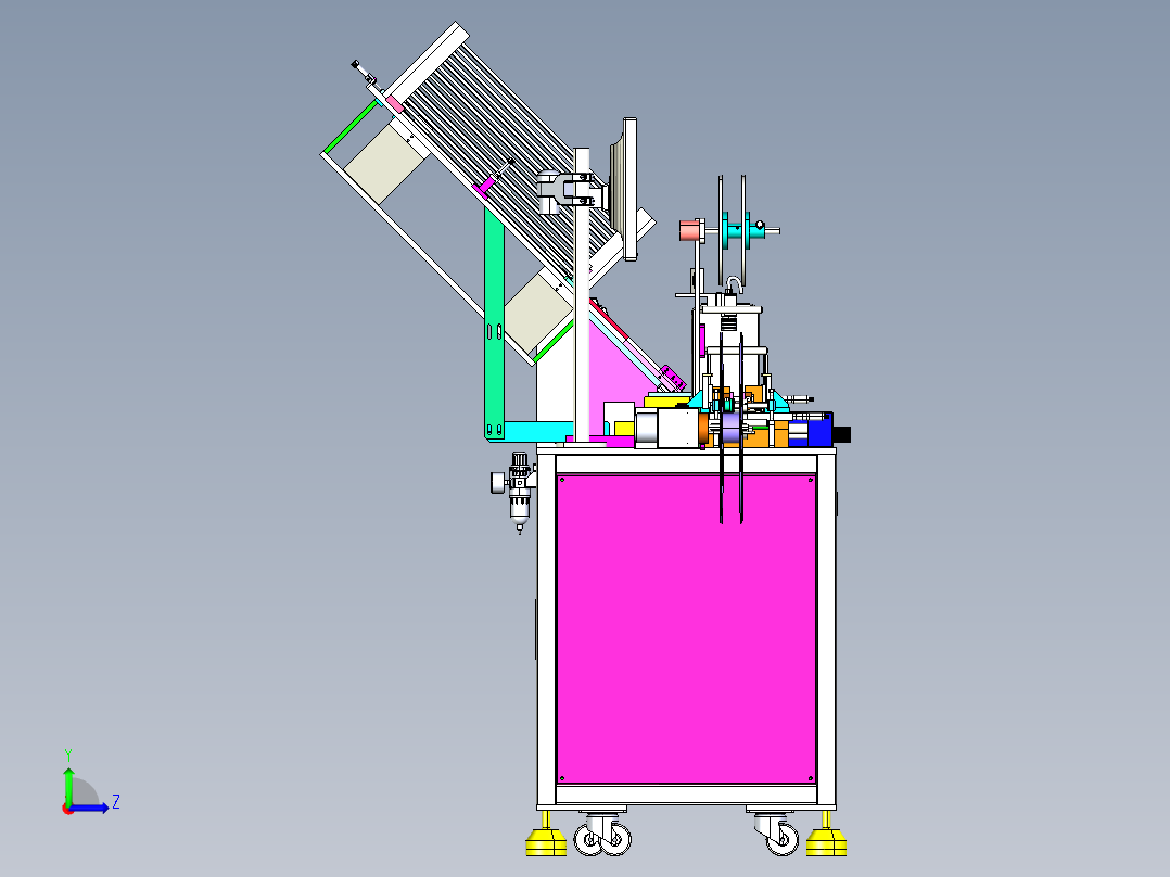全自动SMD编带测试包装机左视图