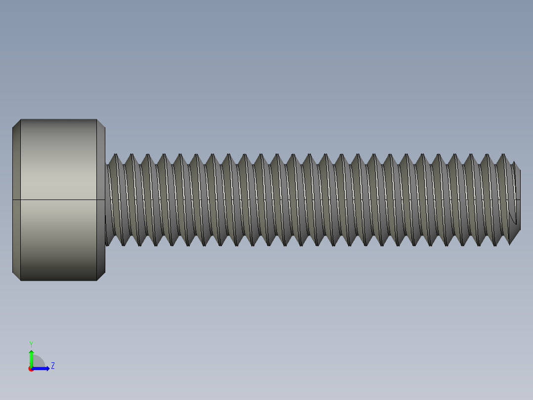 M4 x 0.7mm Thread 18mm LONG SOCKET HEAD CAP SCREW.STEP左视图