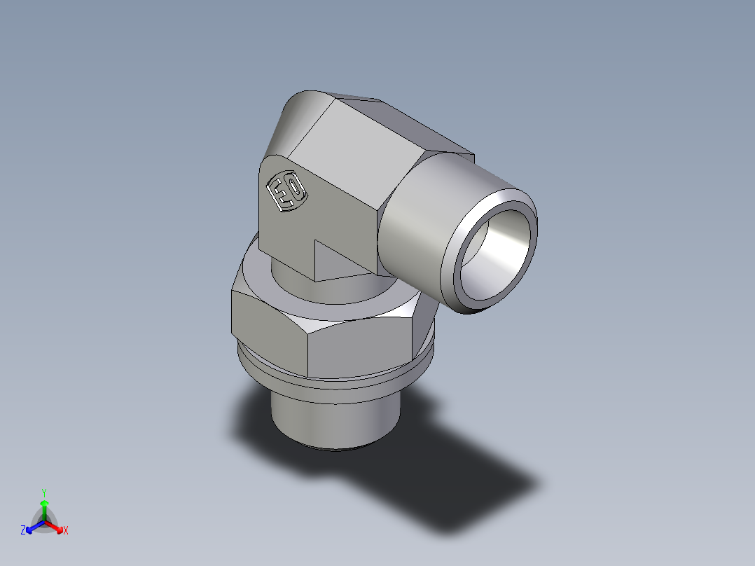 卡套式工业通用硬管接头EO_Adjustable_Locknut_elbow_WEE08LROMDCF主视图
