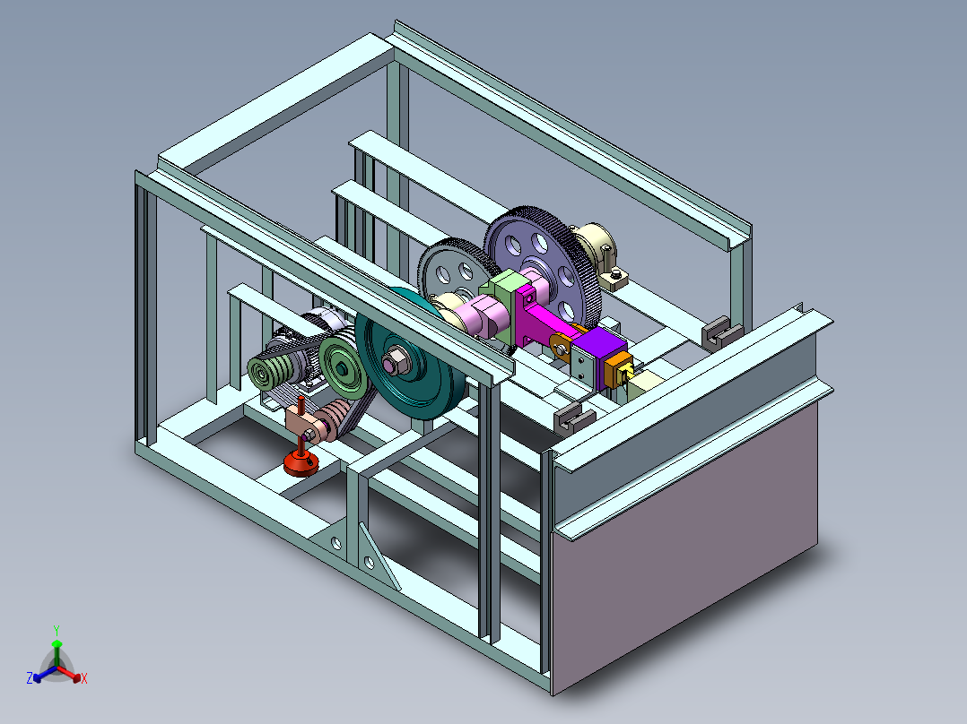卧式钢筋切断机正等轴测图