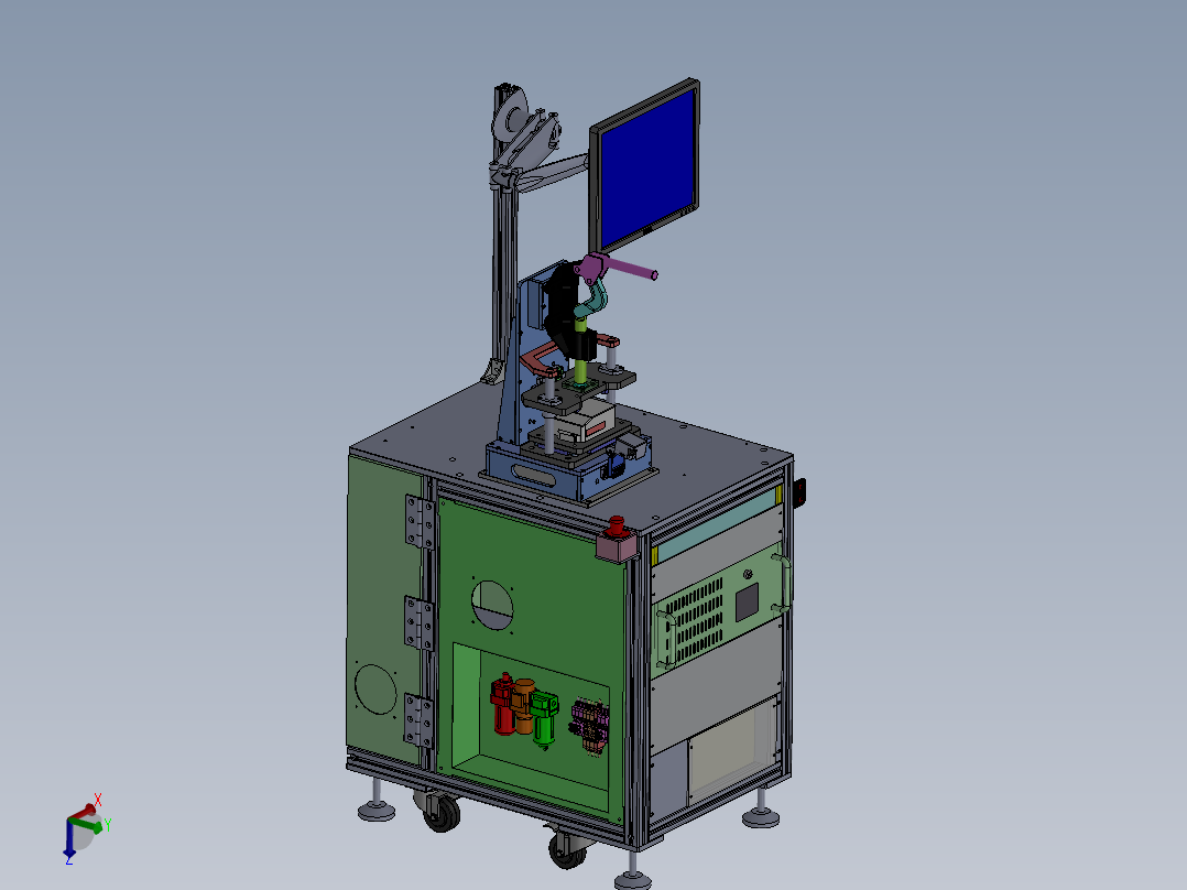 汽车功放盒手动检测设备3D模型图纸 Solidworks设计