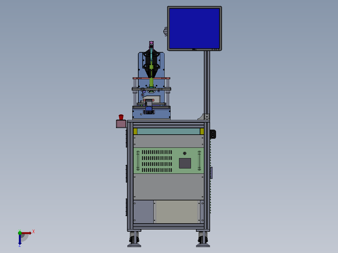 汽车功放盒手动检测设备3D模型图纸 Solidworks设计俯视图