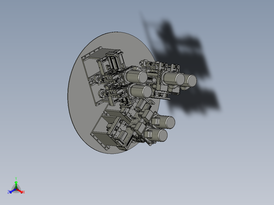 侧式自动抛光机正等轴测图