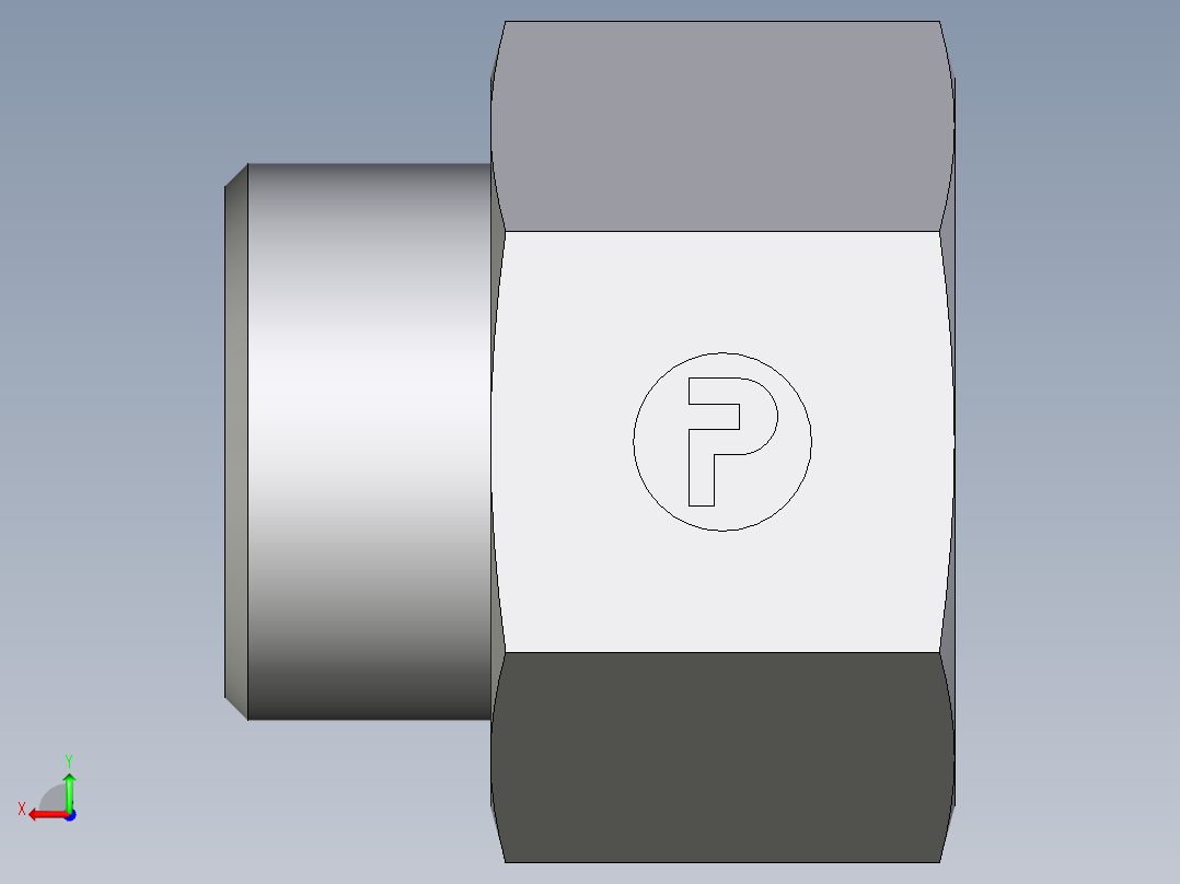 卡套式工业通用硬管接头EO_Swivel_connector_GAI30SM71X后视图