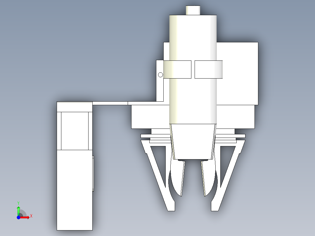 黄瓜采摘机械手末端三维模型前视图