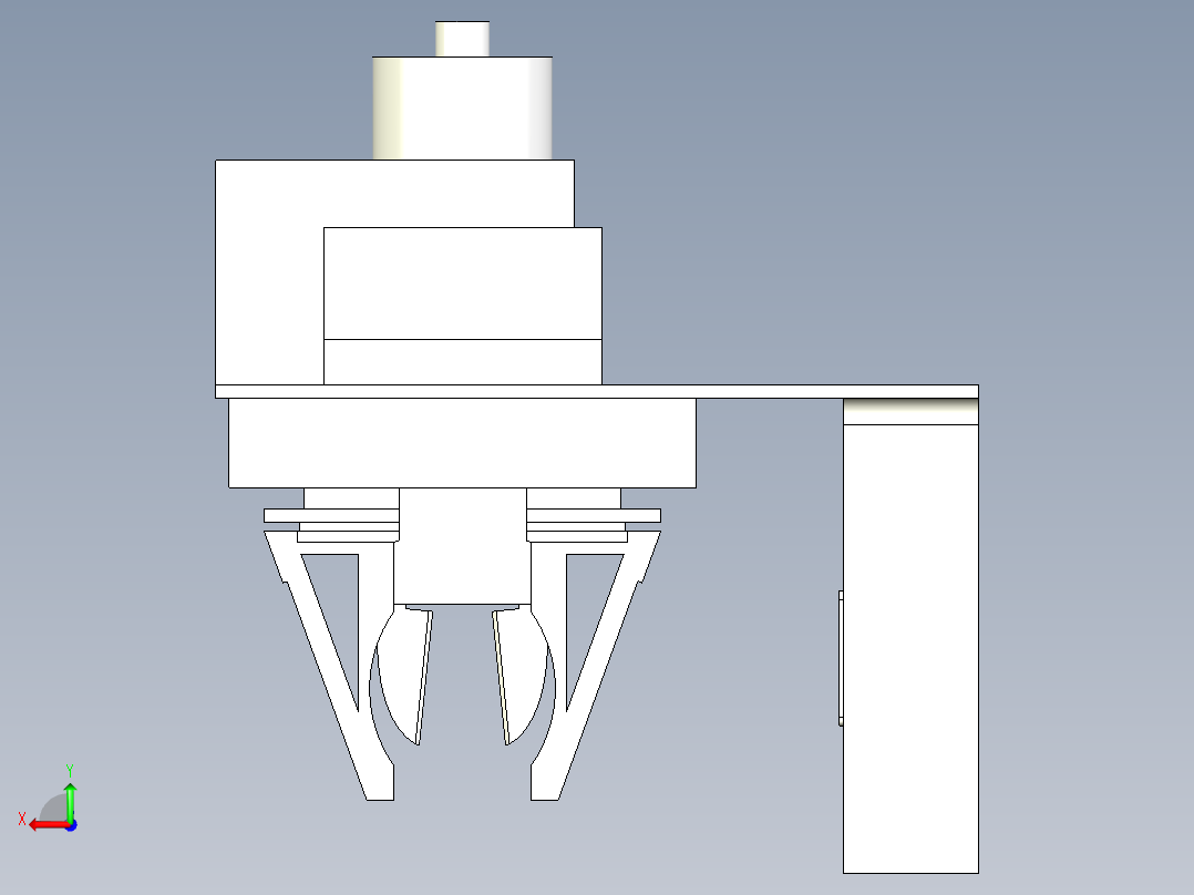 黄瓜采摘机械手末端三维模型后视图