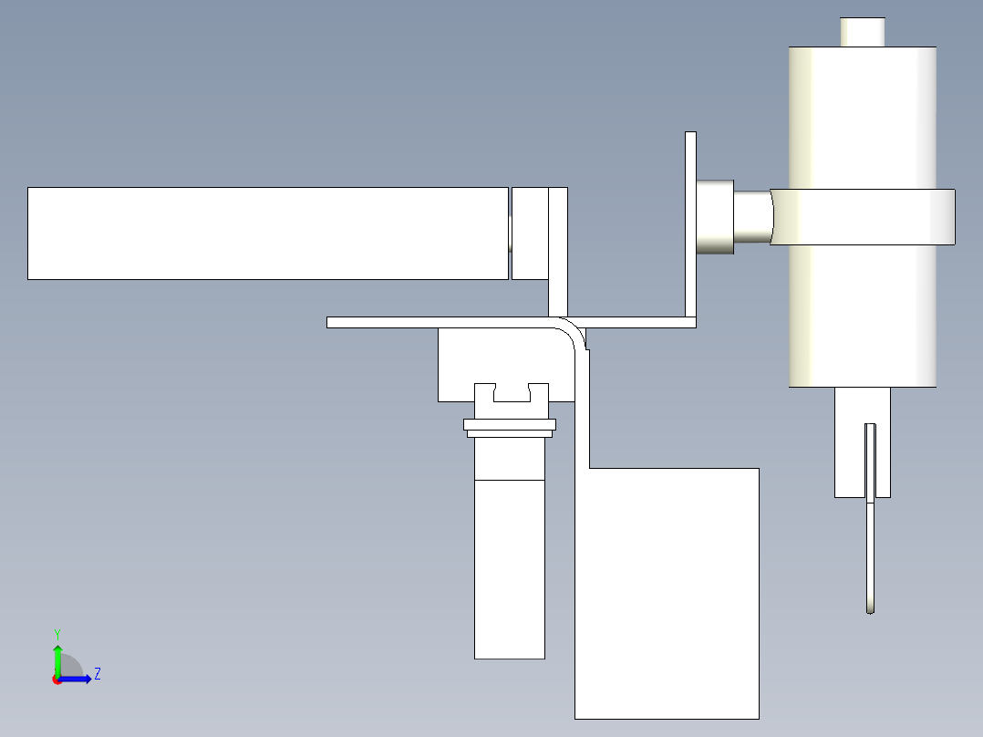 黄瓜采摘机械手末端三维模型左视图