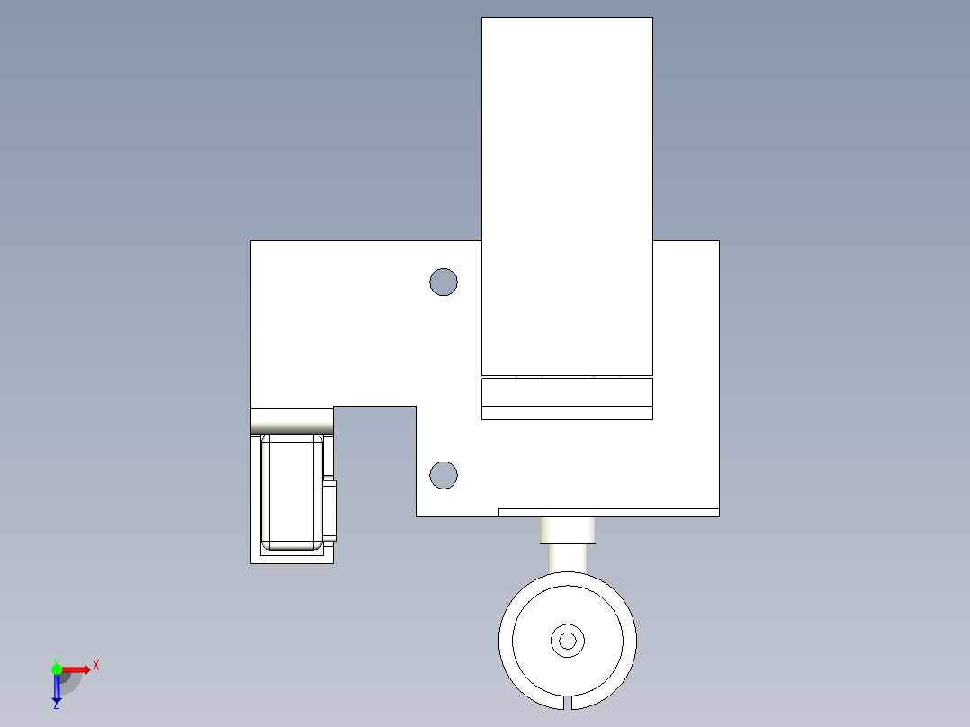 黄瓜采摘机械手末端三维模型俯视图