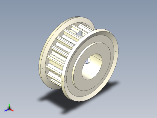 皮带轮p12--stp igs sw三维 3d模型设计图
