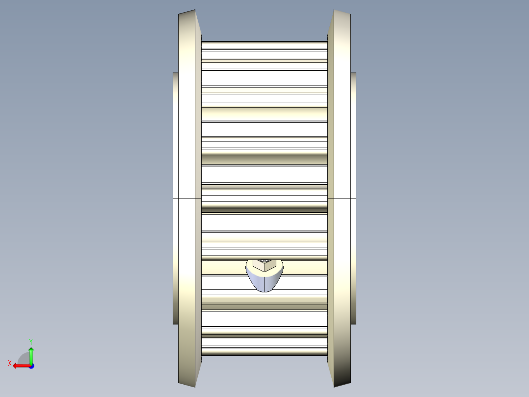 皮带轮p12--stp igs sw三维 3d模型设计图后视图