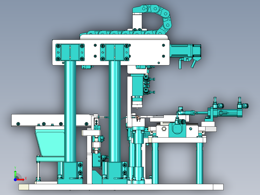 AB脚组装机构前视图