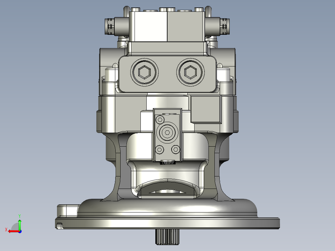 挖掘机回转马达后视图