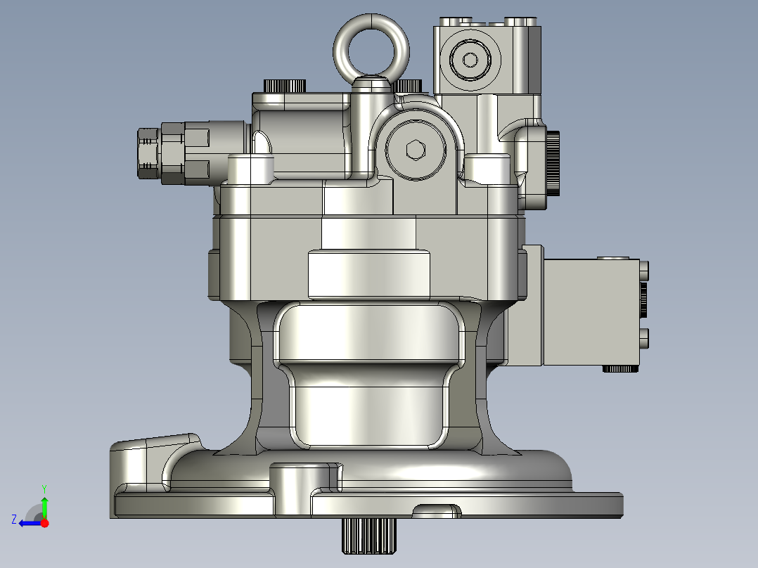 挖掘机回转马达右视图
