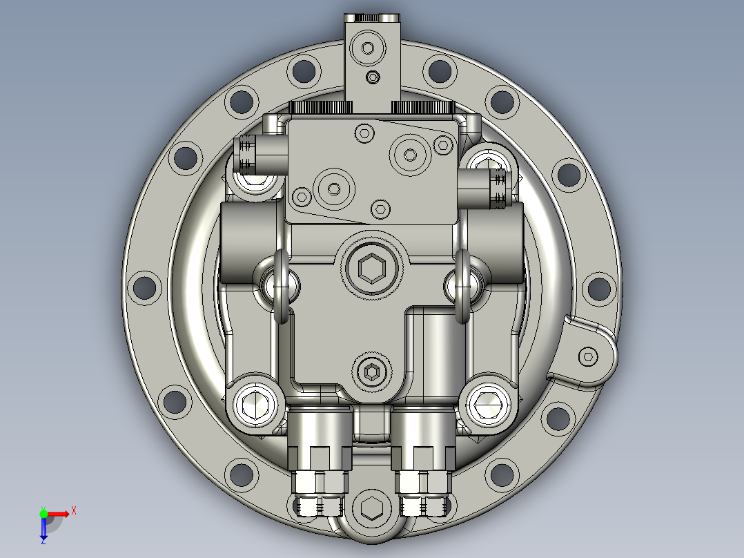 挖掘机回转马达俯视图