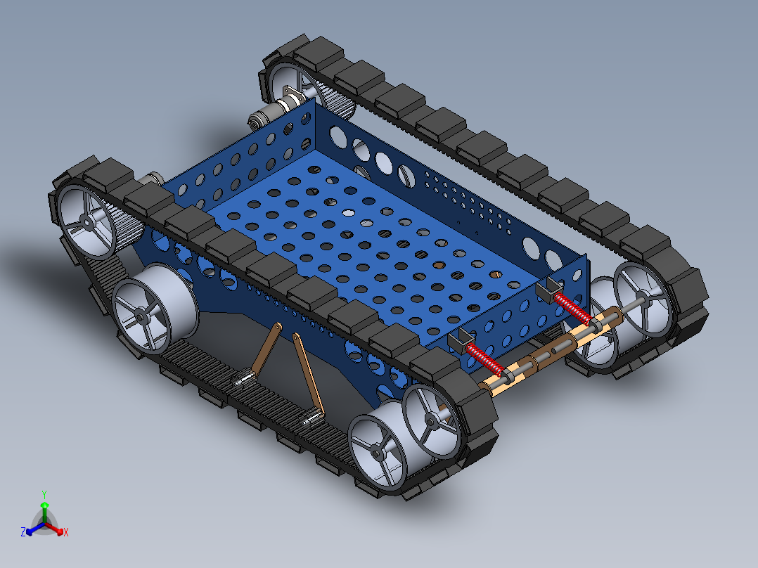 履带底盘结构正等轴测图