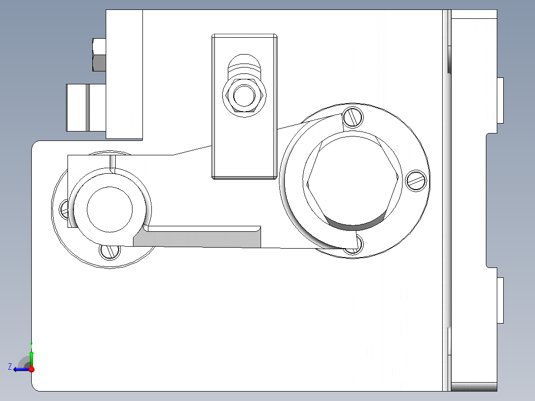 831006拨叉铣16键槽三维夹具图右视图