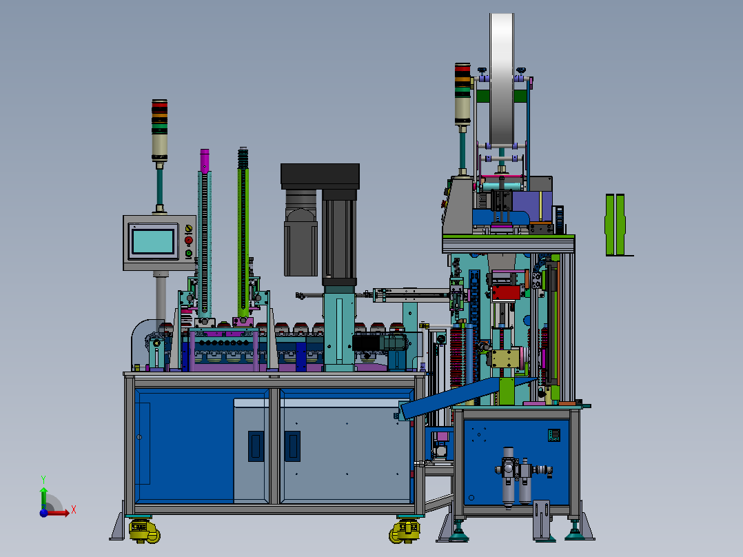 铆压套袋包装机（sw18可编辑+工程图+bom）前视图