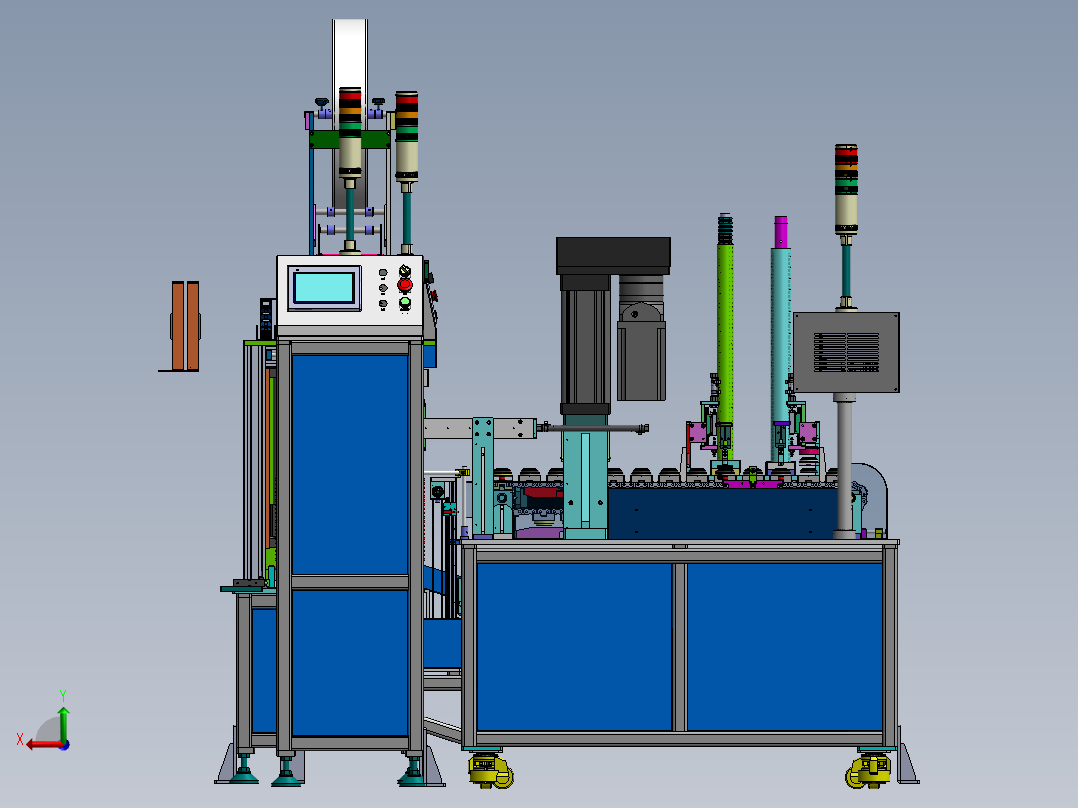 铆压套袋包装机（sw18可编辑+工程图+bom）后视图