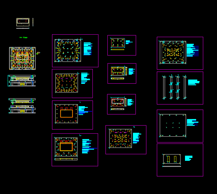 笔记本C面金属外壳制造70度成型模具设计图