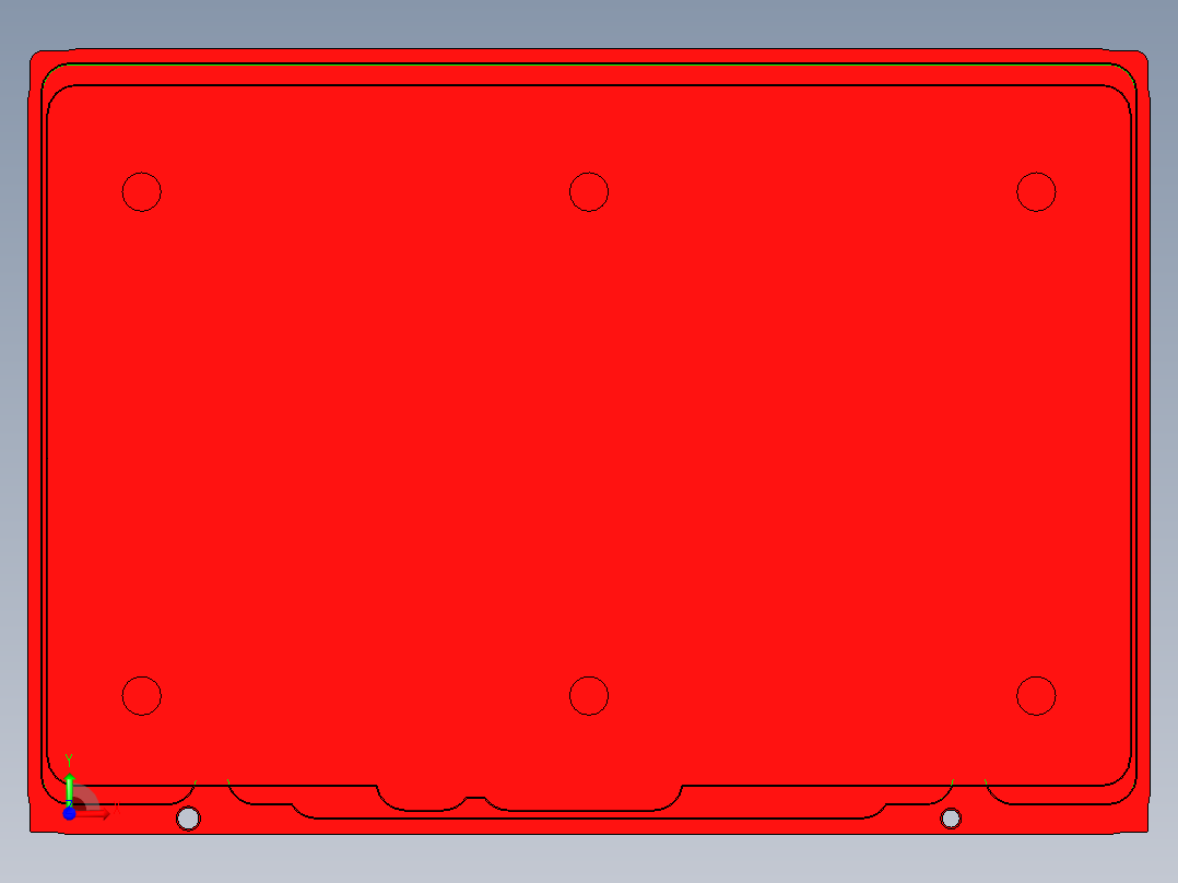 压铸件内腔开粗编程程序模型前视图