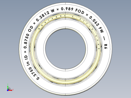 完整的R开放式微英制系列轴承库— SolidWorks和Step微型轴承模前视缩略图
