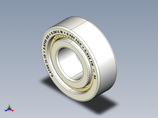 完整的R开放式微英制系列轴承库— SolidWorks和Step微型轴承模正等轴测缩略图