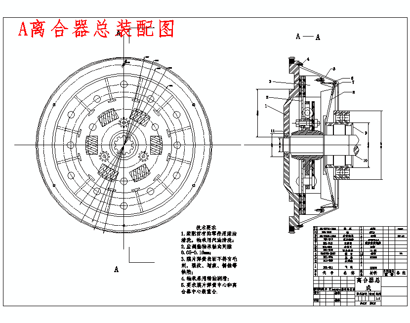 马自达3轿车的膜片弹簧离合器设计含开题及5张CAD图