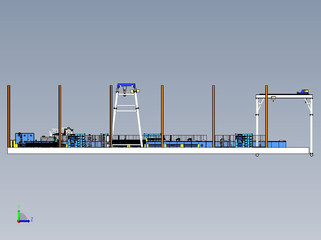B I W 地板平底锅装配线左视图