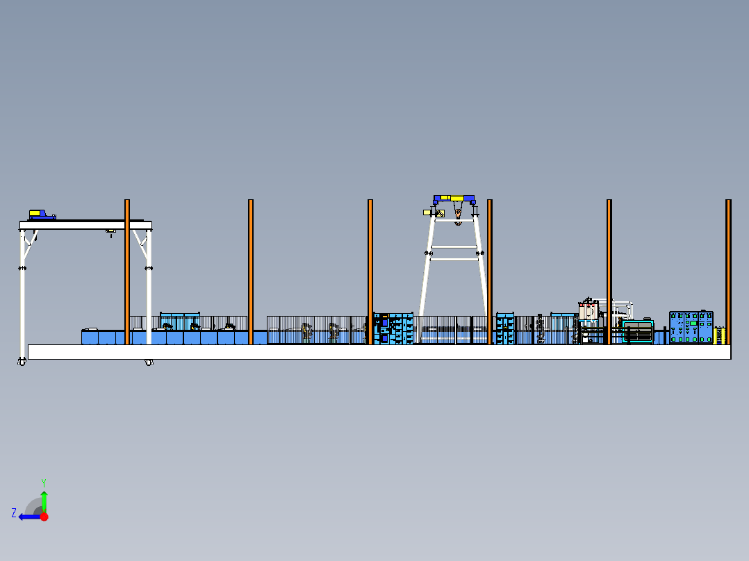 B I W 地板平底锅装配线右视图