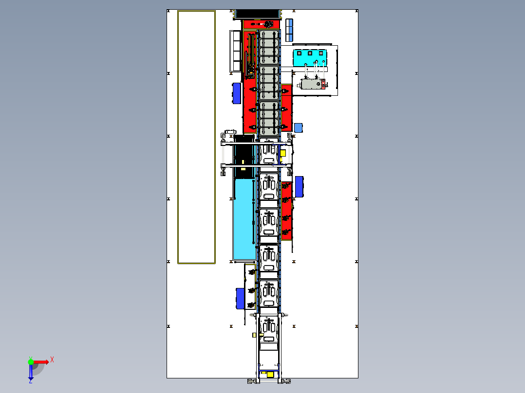 B I W 地板平底锅装配线俯视图