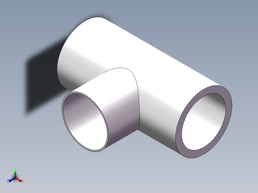 U-PVC_TEE_DN20正等轴测图